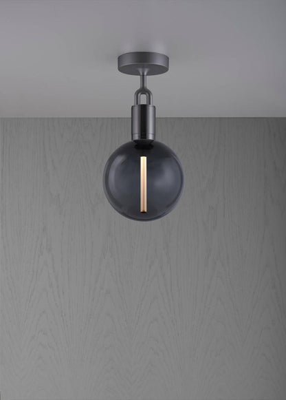 Buster + Punch Forked Ceiling, Globe, Smoked, Medium, Gun Metal