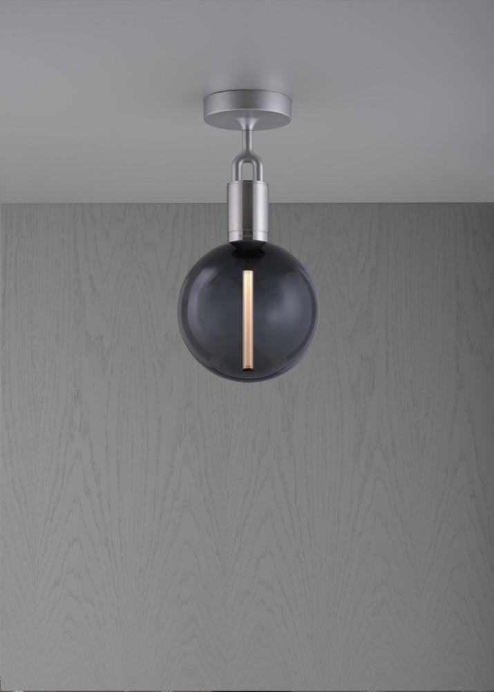 Buster + Punch Forked Ceiling, Globe, Smoked, Medium, Steel