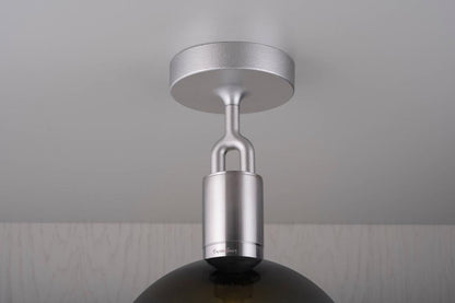 Buster + Punch Forked Ceiling, Globe, Smoked, Medium, Steel