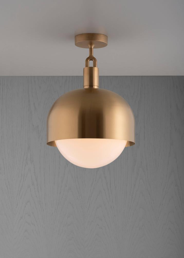 Buster + Punch Forked Ceiling, Shade, Globe, Opal, Large, Brass