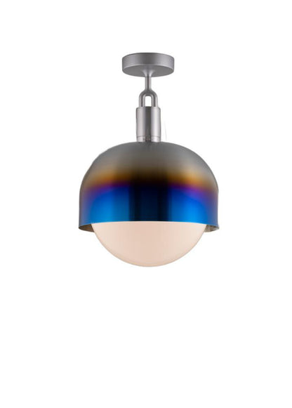 Buster + Punch Forked Globe Ceiling Light with Shade Burnt Steel