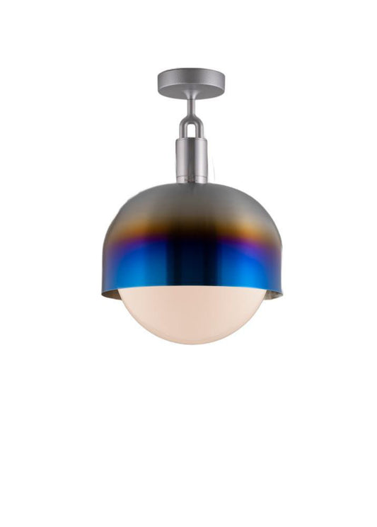 Buster + Punch Forked Globe Ceiling Light with Shade Burnt Steel