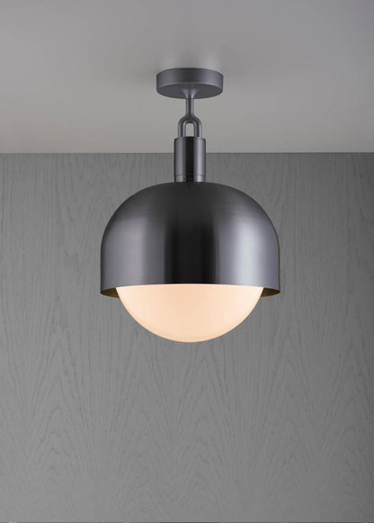 Buster + Punch Forked Ceiling, Shade, Globe, Opal, Large, Gun Metal