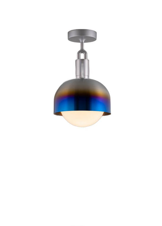 Buster + Punch Forked Globe Ceiling Light + Shade Burnt Steel