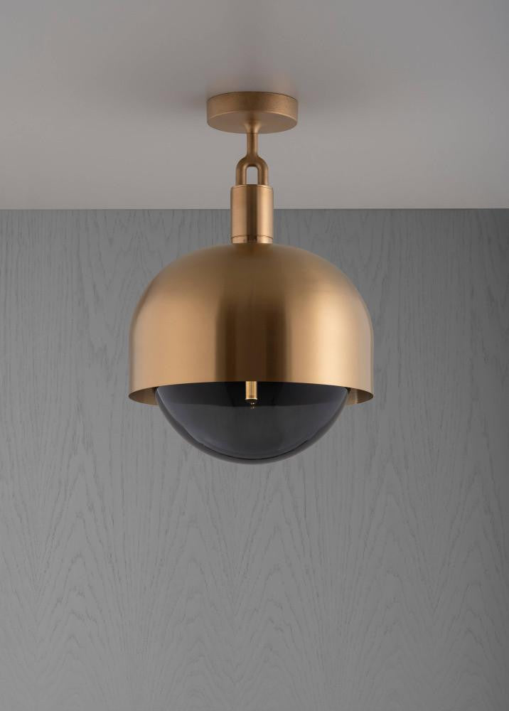 Buster + Punch Forked Ceiling, Shade, Globe, Smoked, Large, Brass