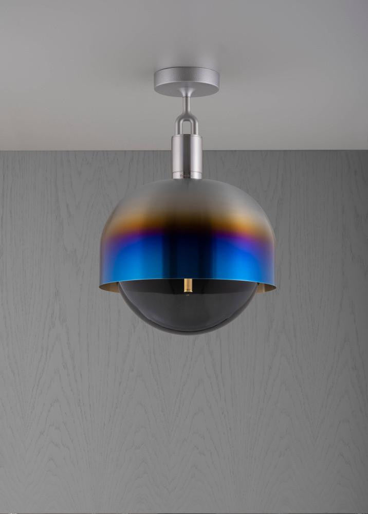 Buster + Punch Forked Ceiling, Shade, Globe, Smoked, Large, Burnt Steel