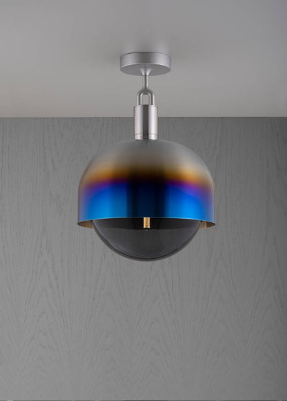 Buster + Punch Forked Ceiling, Shade, Globe, Smoked, Large, Burnt Steel