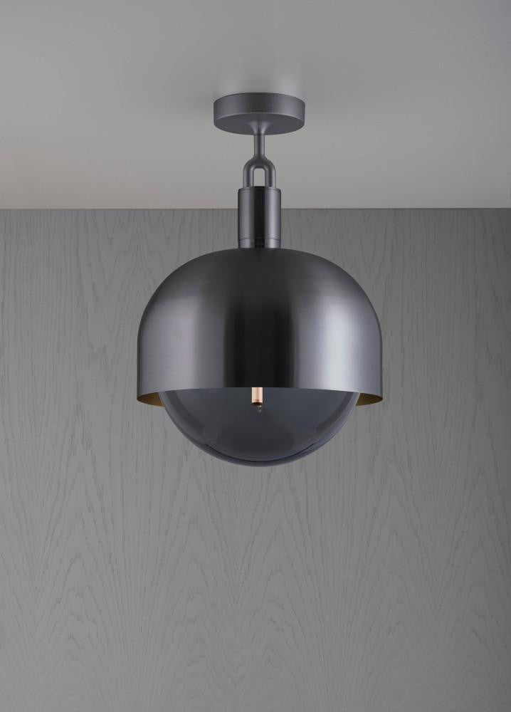 Buster + Punch Forked Ceiling, Shade, Globe, Smoked, Large, Gun Metal