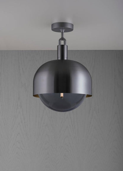 Buster + Punch Forked Ceiling, Shade, Globe, Smoked, Large, Gun Metal
