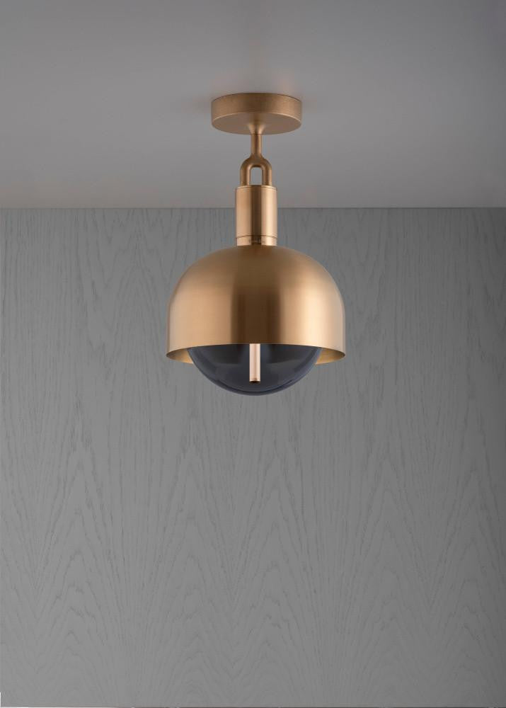 Buster + Punch Forked Ceiling, Shade, Globe, Smoked, Medium, Brass