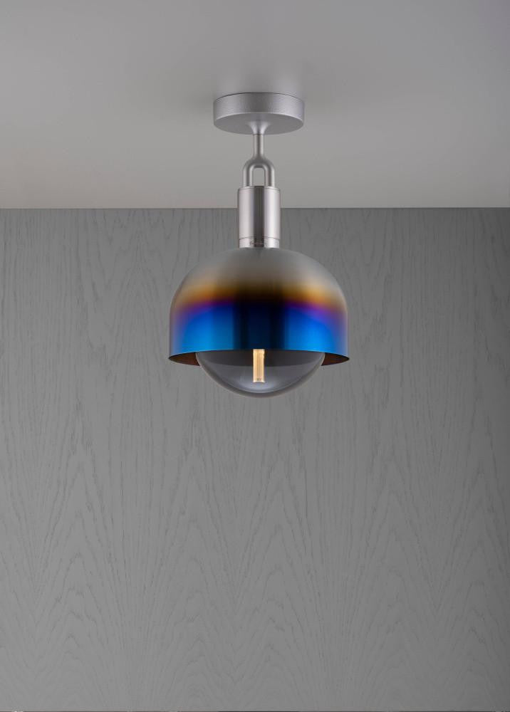 Buster + Punch Forked Ceiling, Shade, Globe, Smoked, Medium, Burnt Steel