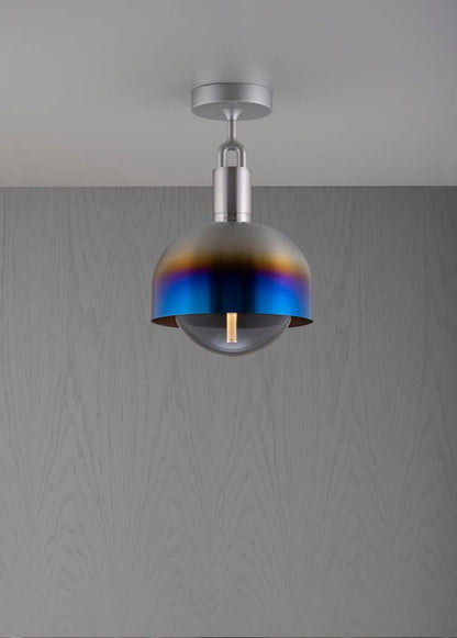Buster + Punch Forked Ceiling, Shade, Globe, Smoked, Medium, Burnt Steel