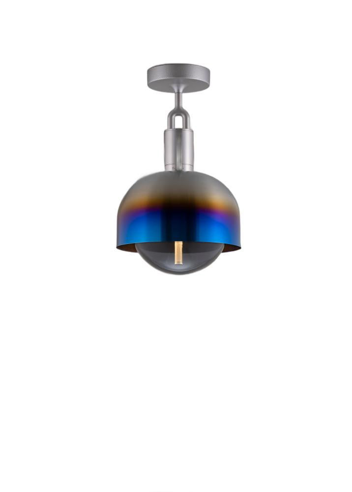 Buster + Punch Forked Globe Ceiling Light with Shade Burnt Steel