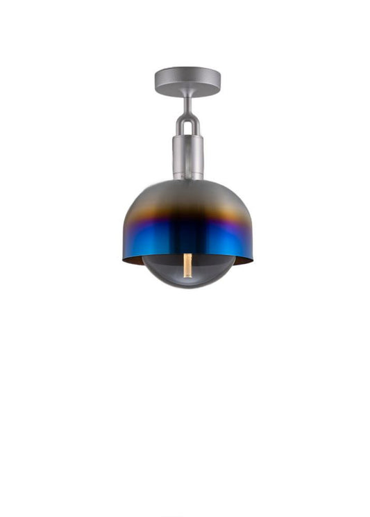 Buster + Punch Forked Globe Ceiling Light with Shade Burnt Steel