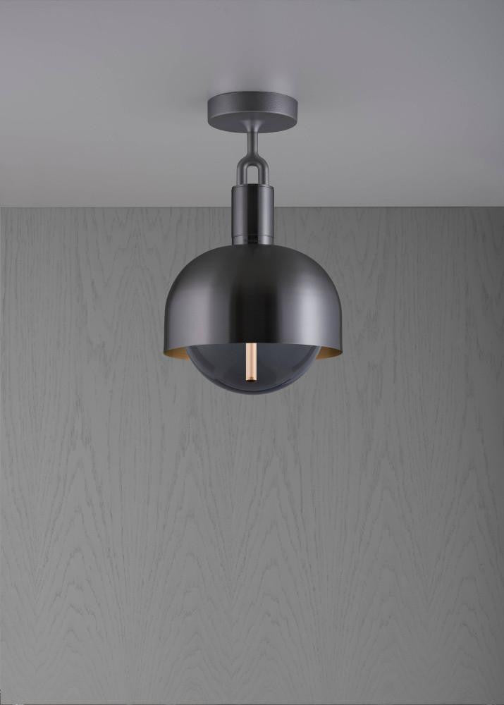 Buster + Punch Forked Ceiling, Shade, Globe, Smoked, Medium, Gun Metal