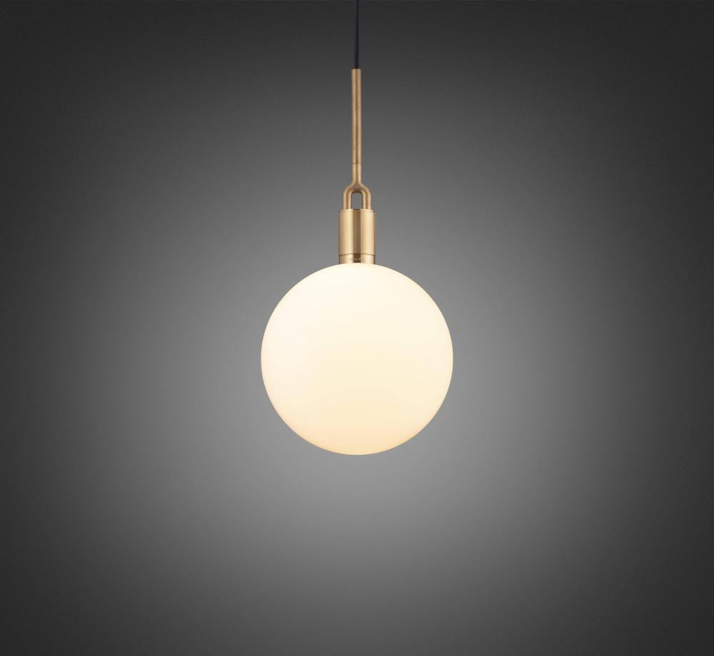 Buster + Punch Forked Pendant, Globe, Opal, Large, Brass