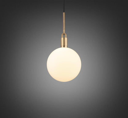 Buster + Punch Forked Pendant, Globe, Opal, Large, Brass