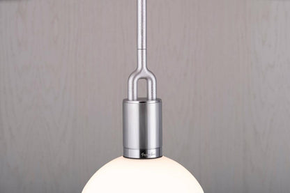 Buster + Punch Forked Pendant, Globe, Opal, Large, Steel