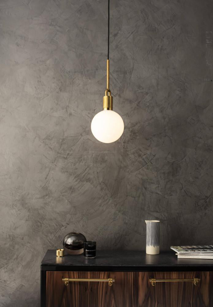 Buster + Punch Forked Pendant, Globe, Opal, Medium, Brass