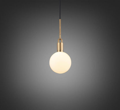 Buster + Punch Forked Pendant, Globe, Opal, Medium, Brass