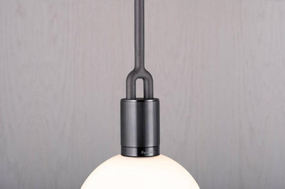 Buster + Punch Forked Pendant, Globe, Opal, Medium, Gun Metal