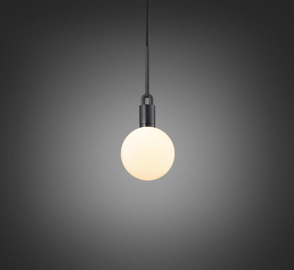 Buster + Punch Forked Pendant, Globe, Opal, Medium, Gun Metal