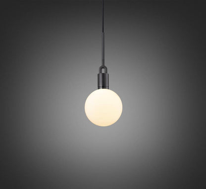 Buster + Punch Forked Pendant, Globe, Opal, Medium, Gun Metal