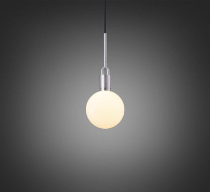 Buster + Punch Forked Pendant, Globe, Opal, Medium, Steel