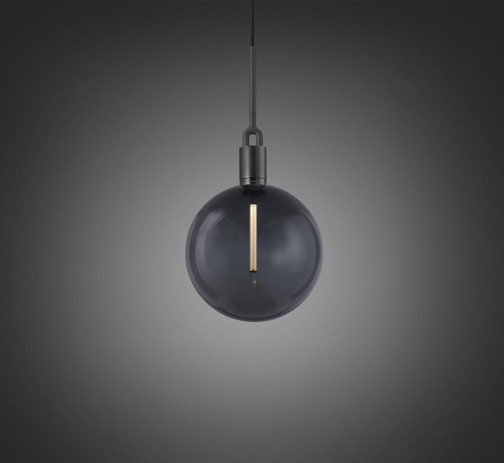 Buster + Punch Forked Pendant, Globe, Smoked, Large, Gun Metal