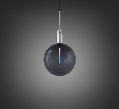 Buster + Punch Forked Pendant, Globe, Smoked, Large, Steel