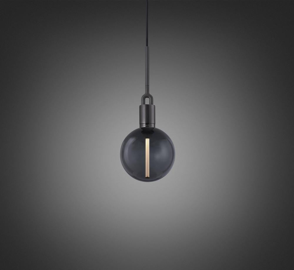 Buster + Punch Forked Pendant, Globe, Smoked, Medium, Gun Metal
