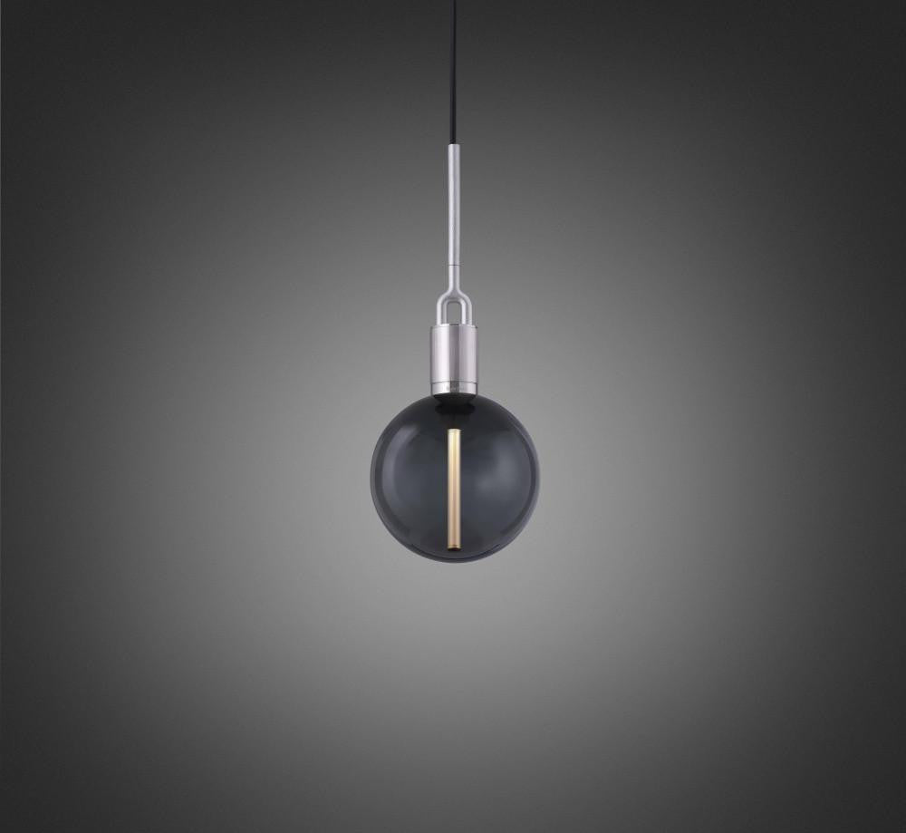 Buster + Punch Forked Pendant, Globe, Smoked, Medium, Steel