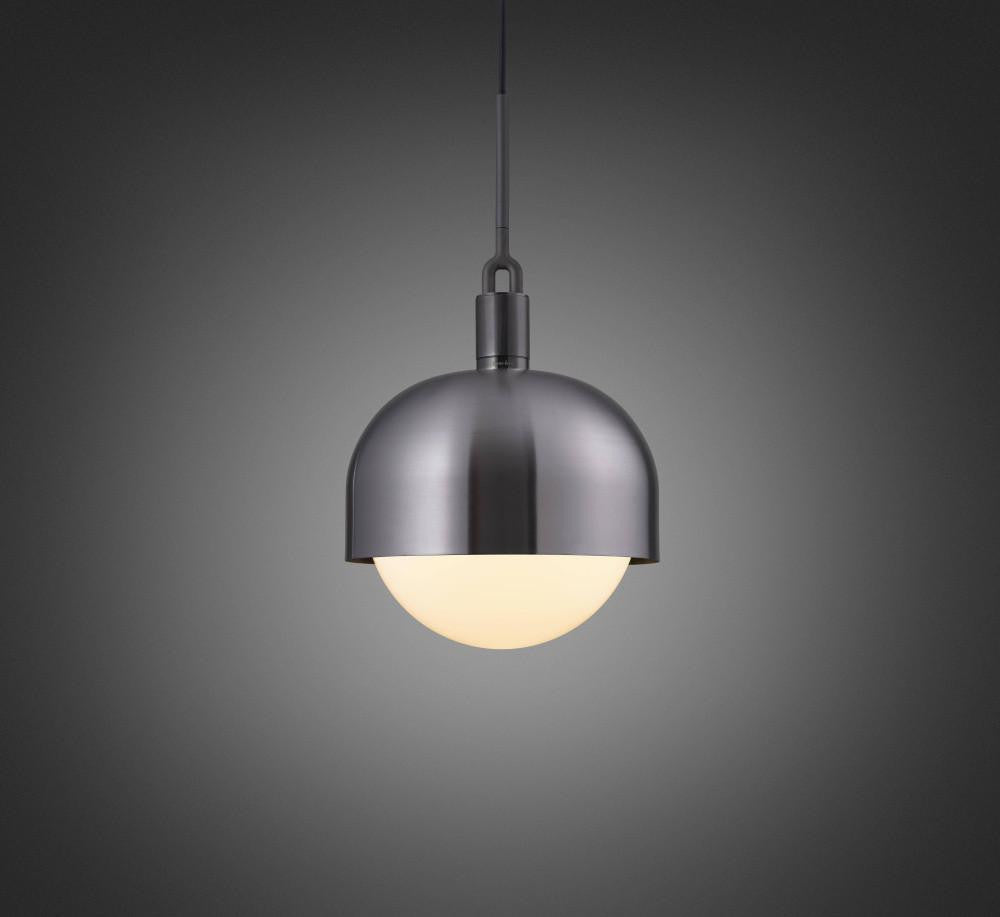 Buster + Punch Forked Pendant, Shade, Globe, Opal, Large, Gun Metal
