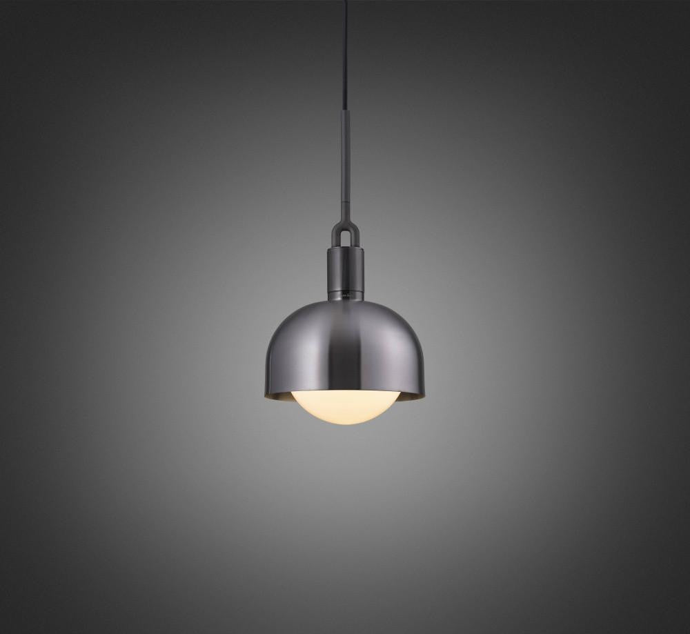 Buster + Punch Forked Pendant, Shade, Globe, Opal, Medium, Gun Metal