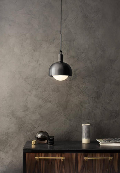 Buster + Punch Forked Pendant, Shade, Globe, Opal, Medium, Gun Metal
