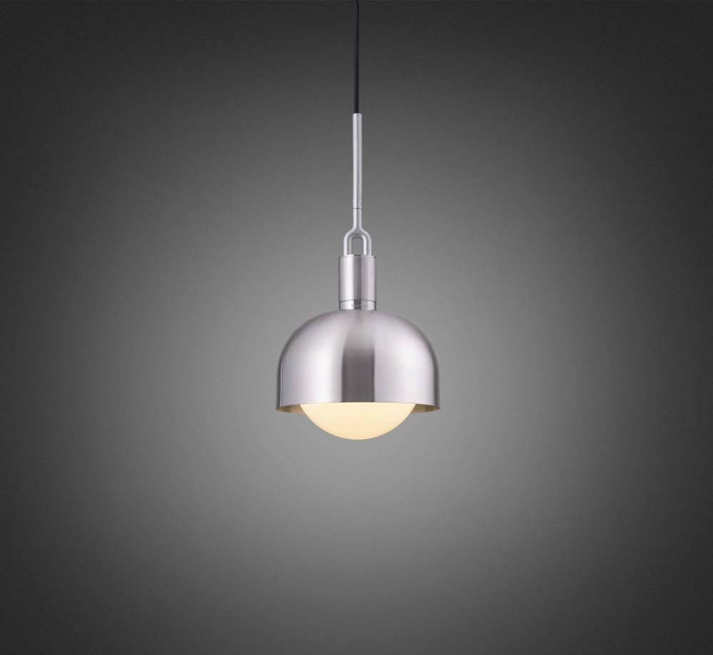 Buster + Punch Forked Pendant, Shade, Globe, Opal, Medium, Steel