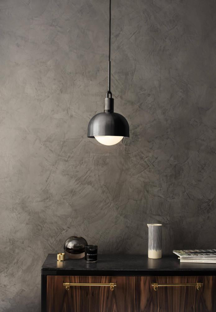 Buster + Punch Forked Pendant, Shade, Globe, Opal, Medium, Steel