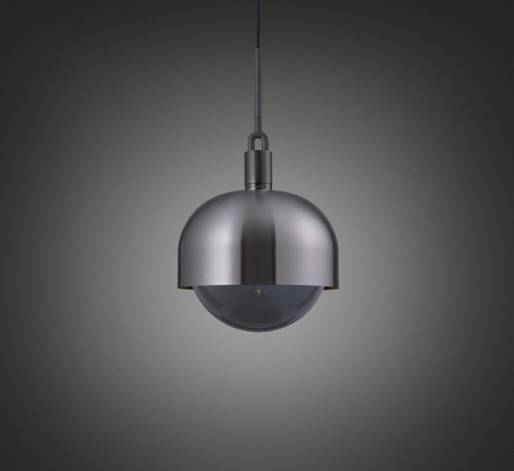 Buster + Punch Forked Pendant, Shade, Globe, Smoked, Large, Gun Metal