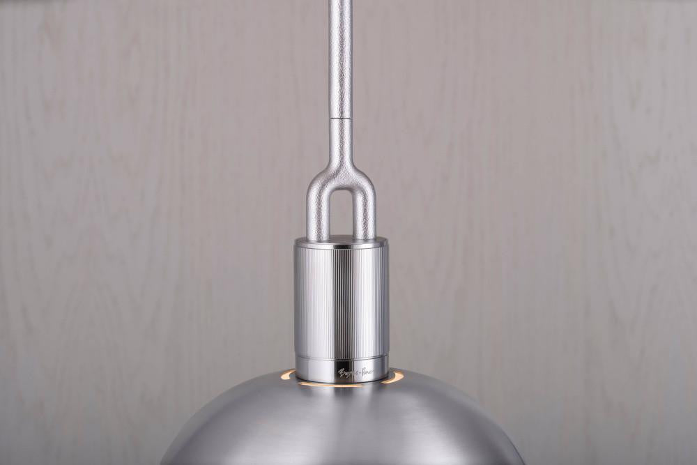 Buster + Punch Forked Pendant, Shade, Globe, Smoked, Large, Steel