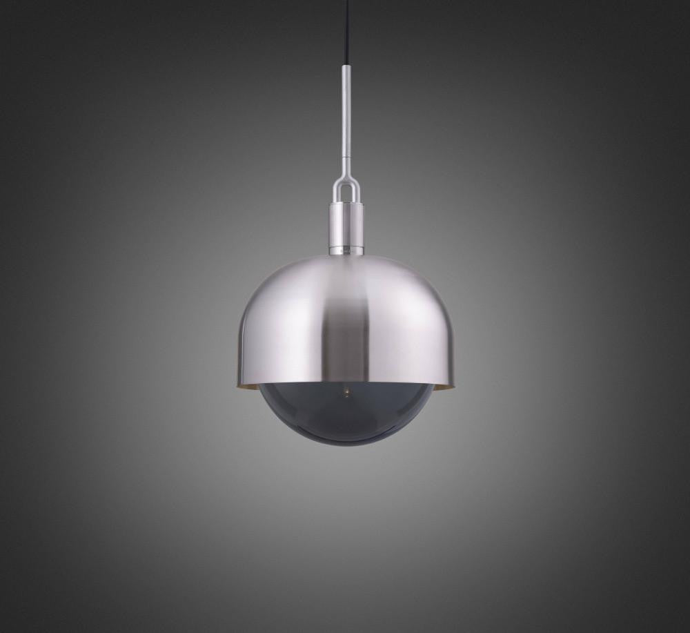 Buster + Punch Forked Pendant, Shade, Globe, Smoked, Large, Steel