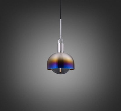 Buster + Punch Forked Pendant, Shade, Globe, Smoked, Medium, Burnt Steel