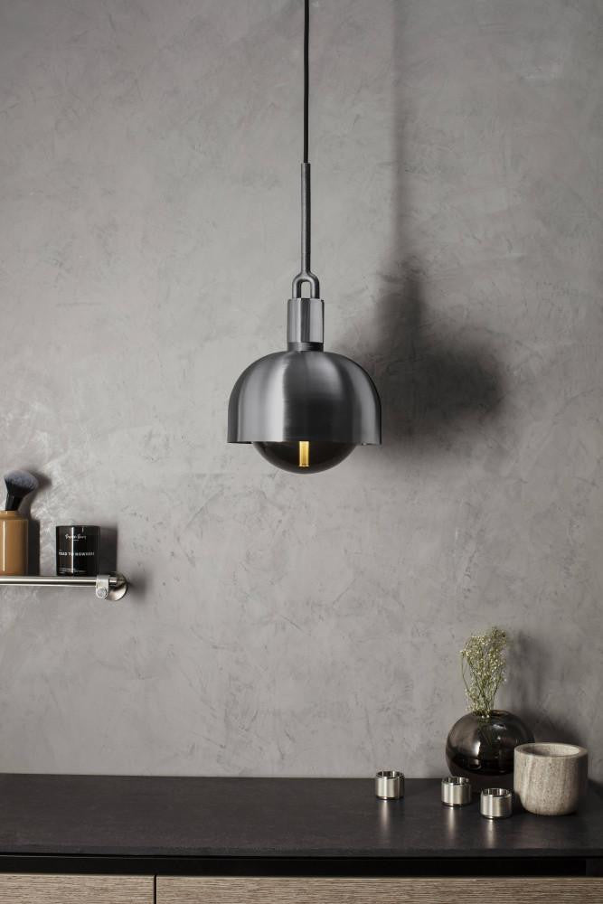 Buster + Punch Forked Pendant, Shade, Globe, Smoked, Medium, Gun Metal