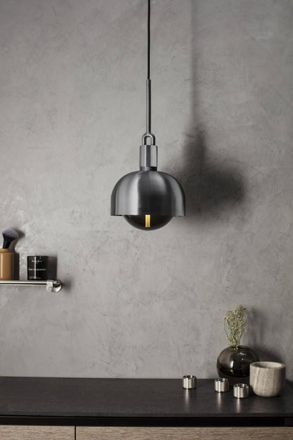 Buster + Punch Forked Pendant, Shade, Globe, Smoked, Medium, Gun Metal