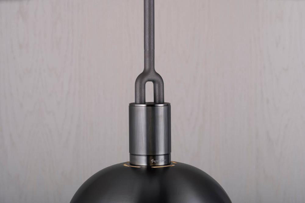 Buster + Punch Forked Pendant, Shade, Globe, Smoked, Medium, Gun Metal