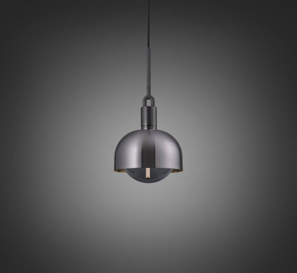 Buster + Punch Forked Pendant, Shade, Globe, Smoked, Medium, Gun Metal