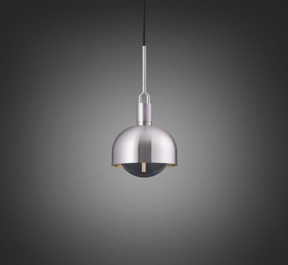 Buster + Punch Forked Pendant, Shade, Globe, Smoked, Medium, Steel