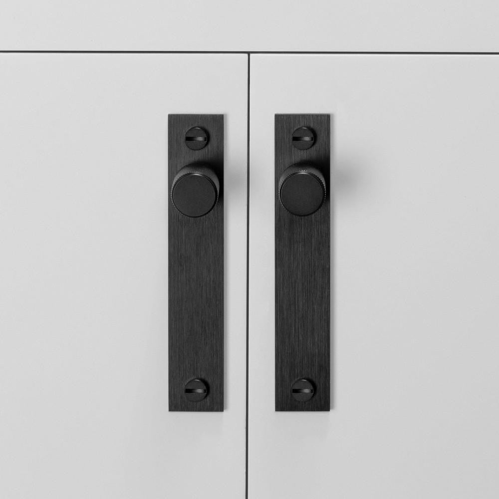 Buster + Punch Furniture Knob, Plate, Cross, Black