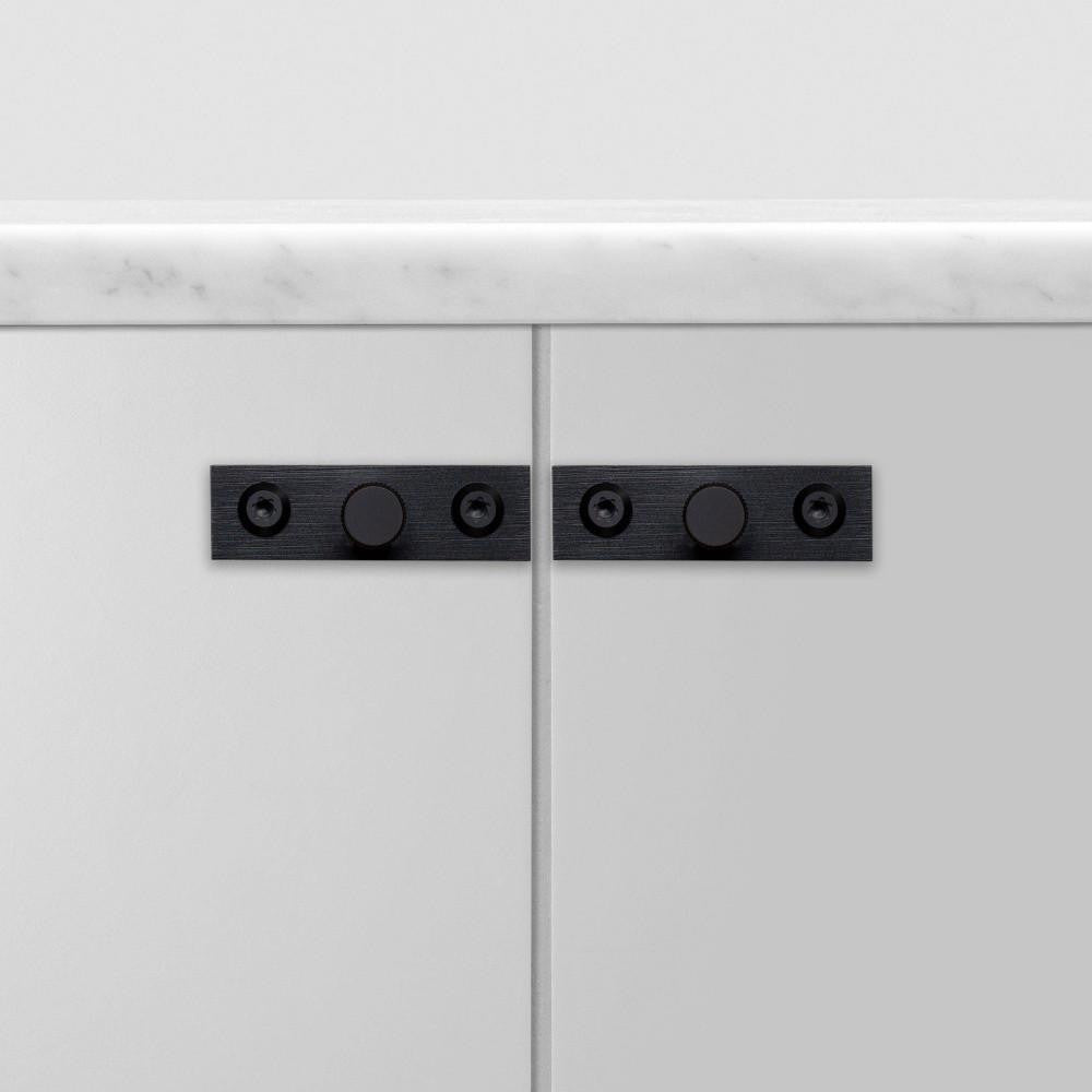 Buster + Punch Furniture Knob, Plate, Linear, Black