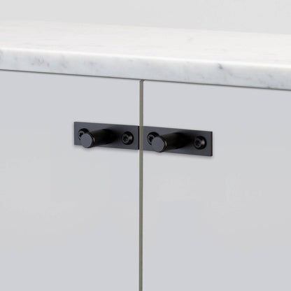Buster + Punch Furniture Knob, Plate, Linear, Black