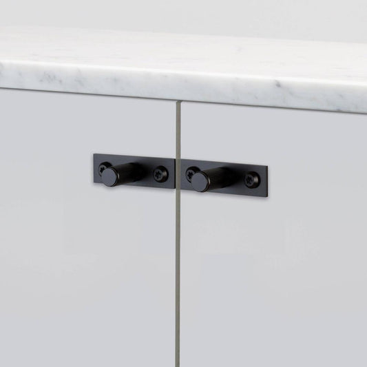 Buster + Punch Furniture Knob, Plate, Linear, Black